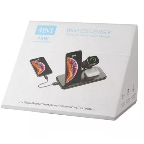 15W 4 in 1 Fast Wireless Charger Stand Qi Wireless Charging