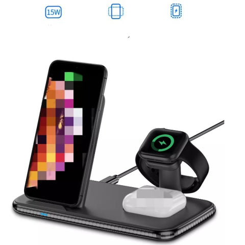 15W 4 in 1 Fast Wireless Charger Stand Qi Wireless Charging