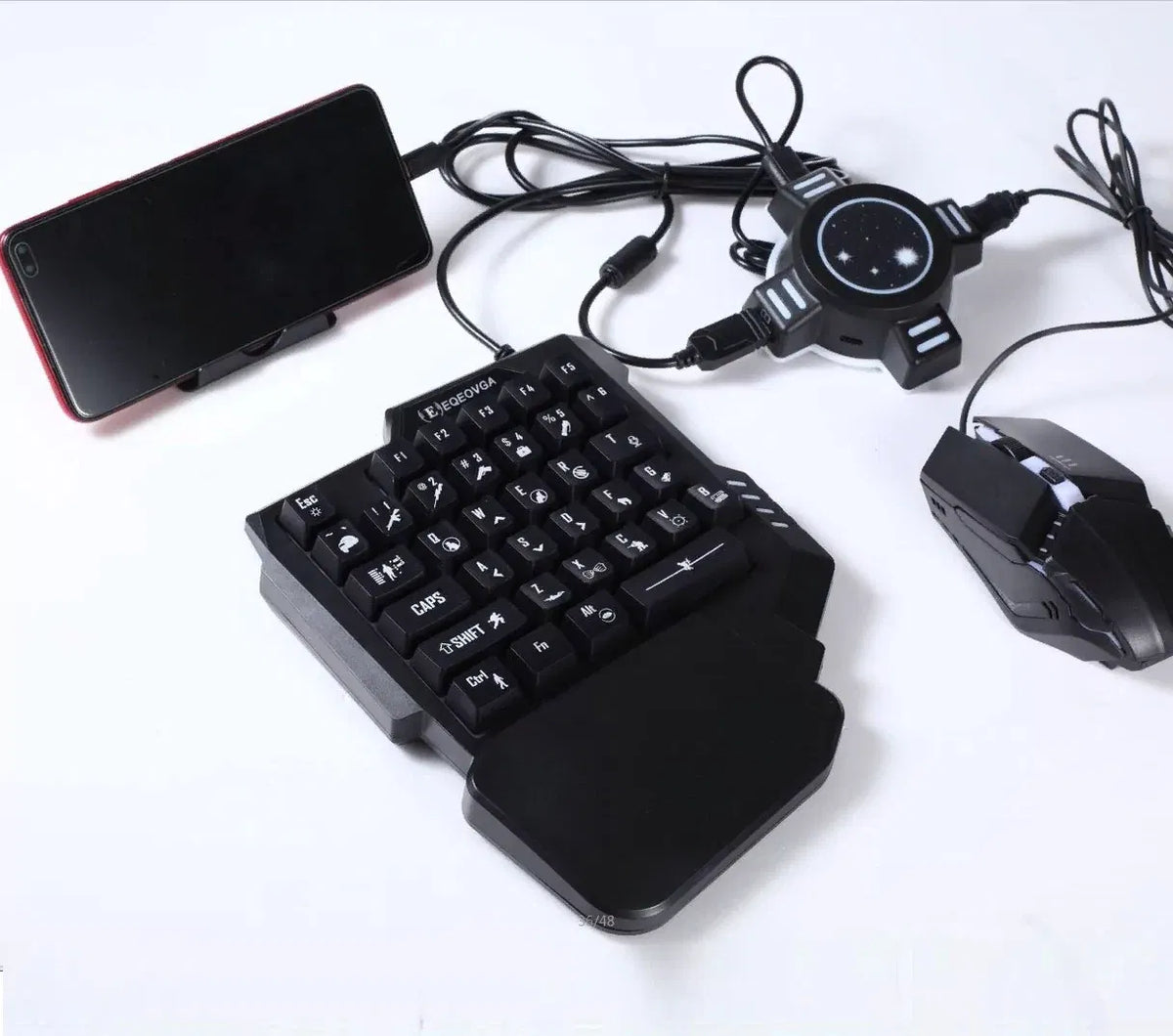5 in 1 Mobile Game Combo One-hand Game Keyboard and Mouse Combination