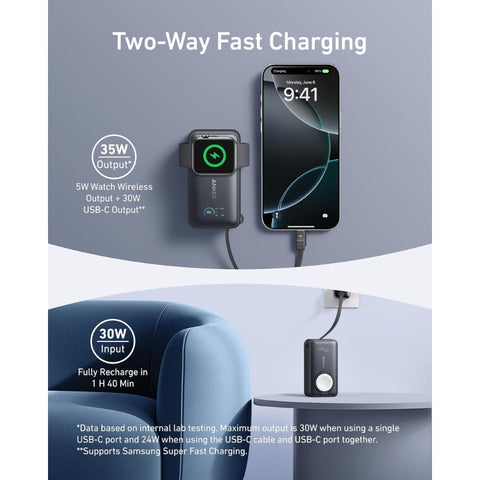 MagGo Power Bank (10K, 35W, For Apple Watch)