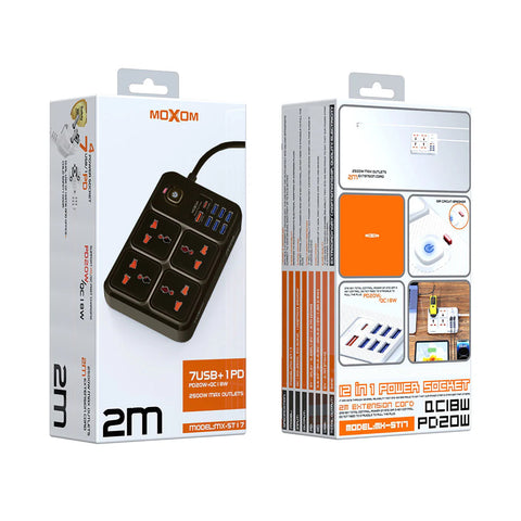 Moxom MX-ST17 EU 2 Meter Power Strip