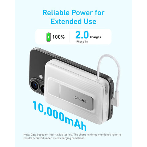Power Bank (10K, Magnetic, Built-In USB-C Cable)