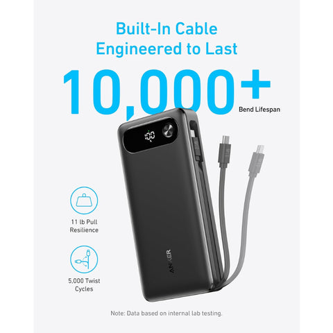 Power Bank (20K, 87W, Built-In USB-C Cable)