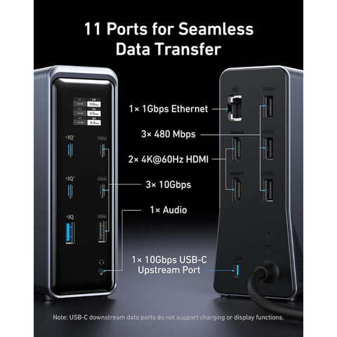 Prime Charging Docking Station (14-in-1, Dual Display, 160W)