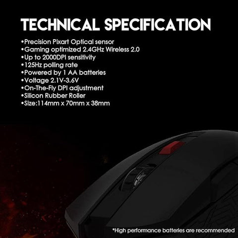 Fantech RAIGOR II WG10 WIRELESS 2.4GHZ PRO-GAMING MOUSE