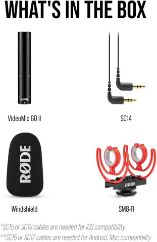 Rode VideoMic GO II Camera-Mount Lightweight Directional Microphone,Black