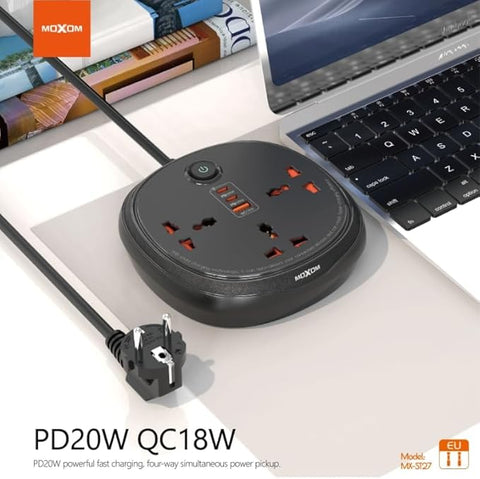 Moxom MX-ST27 Extension Lead Power Strip For Multi Devices