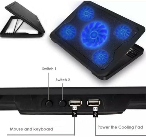 OISE ART STORE Trade Shop SY-c5 USB Cooling Stand for Laptop PC | 5 Fans