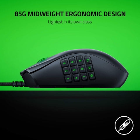 Razer (RZ01-03590100-R3M1) Naga X Ergonomic MIMO Gaming Mouse - 16x Programmable Buttons - Black