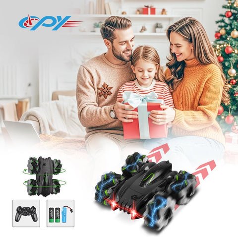 Remote Control Car,RC Cars with Headlights and Music,Double Sided 360 Flips
