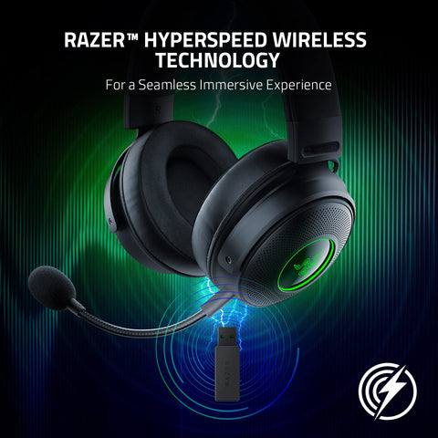 Razer (RZ04-03460100-R3M1) Kraken V3 Pro Wireless Gaming Headset - Haptic Technology - RGB - Black