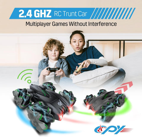 Remote Control Car,RC Cars with Headlights and Music,Double Sided 360 Flips
