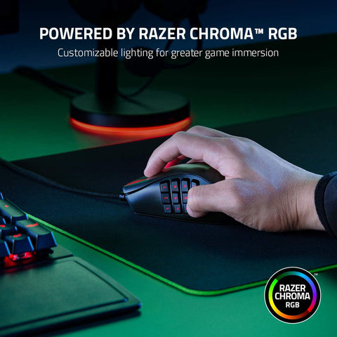 Razer (RZ01-03590100-R3M1) Naga X Ergonomic MIMO Gaming Mouse - 16x Programmable Buttons - Black