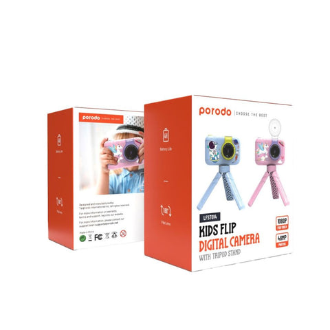 Porodo Lifestyle Kids Flip Digital Camera With Tripod Stand