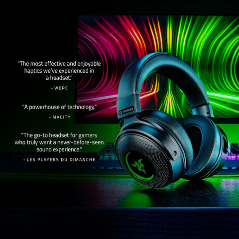 Razer (RZ04-03460100-R3M1) Kraken V3 Pro Wireless Gaming Headset - Haptic Technology - RGB - Black