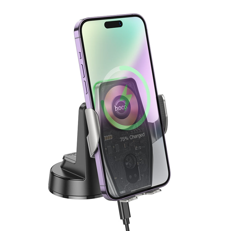 Hoco | HW27 Traveler Infrared RGB Wireless Fast Charging Car Center Console Holder