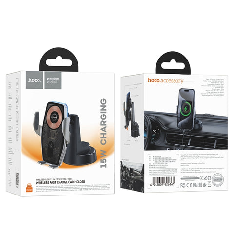 Hoco | HW27 Traveler Infrared RGB Wireless Fast Charging Car Center Console Holder