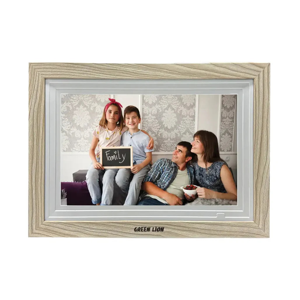 Green Lion 10.1-Inch Digital Picture Frame with Touchscreen + Wooden Finish