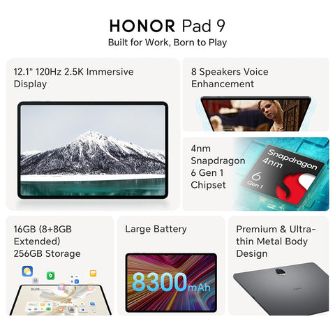 Honor Pad 9 WiFi Tablet with Free Bluetooth Keyboard | 256GB/16GB
