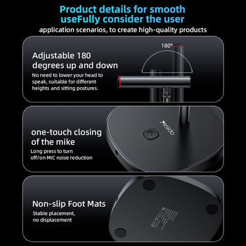 YESIDO KR18 | 360 Degree Omnidirectional Desktop USB-C Microphone
