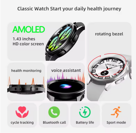 Amoled | JS WATCH6 Max Classic | Black