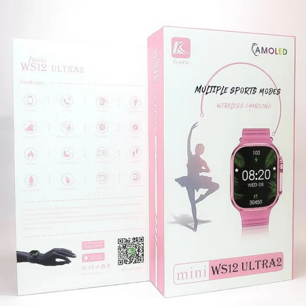 Amoled | Smart Watch Ultra 2 Mini Ws12 | pink