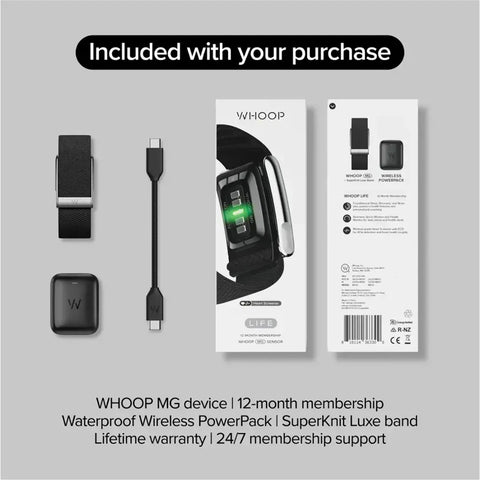 WHOOP MG Life Health & Fitness Tracker with 12-Month Membership