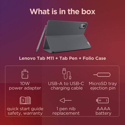 Lenovo Tab M11 4G LTE with Folio Case and Pen