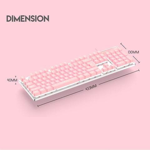 Fantech K613L FIGHTER II, Mechanical Feel, Stylish Pink Wired Gaming Keyboard