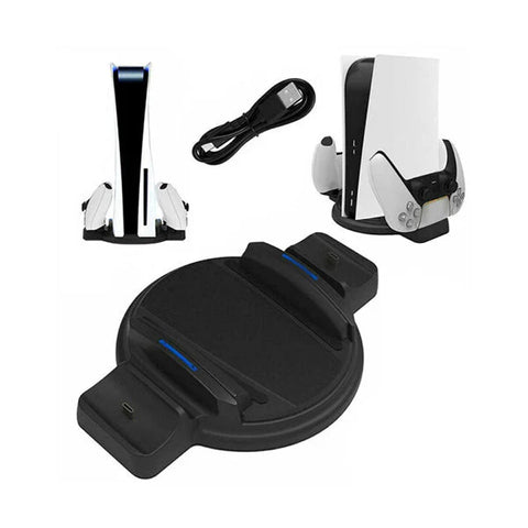 dual controller charging dock and console stand for ps5