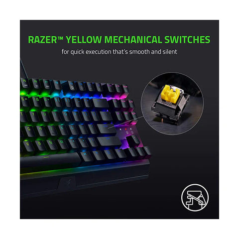 Razer (RZ03-03491800-R3M1)Blackwidow V3 Tenkeyless Mechanical Wired Keyboard-Yellow switches black