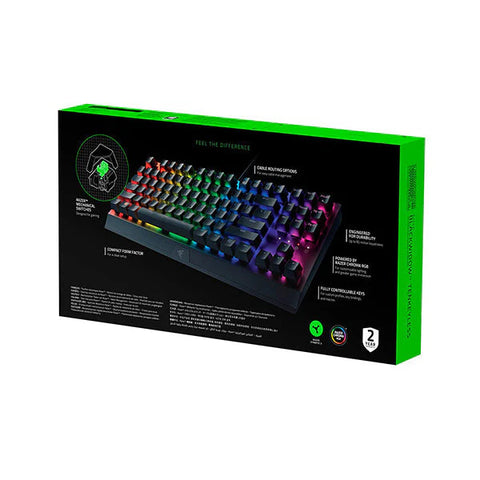 Razer (RZ03-03490100-R3M1) Blackwidow V3 Tenkeyless Wired Gaming Keyboard - Green Switches - Black