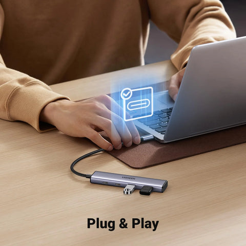 UGREEN Aluminium USB C Hub, 4 Ports USB C with 2 USB C & 2 USB 3.0, USB-C Multiport Splitter with 5Gbps